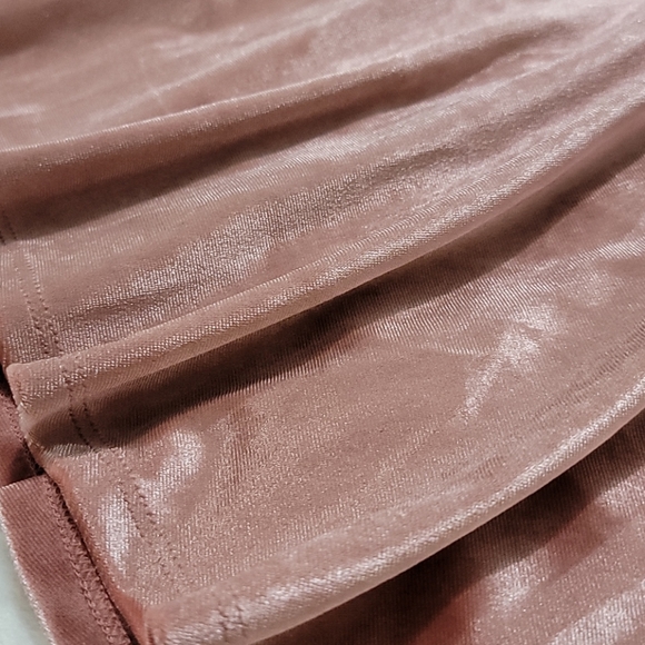 🦄 SOFT SHINE VELVET SKATER SKIRT DUSTY ROSE PINK - Picture 4 of 7